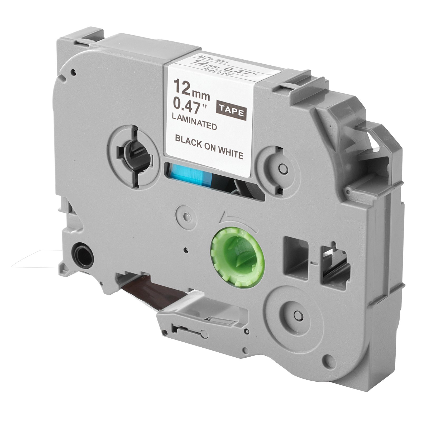 Taśma etykietowa VEVOR, opakowanie 4 szt., 12 mm, czarno-biała, kompatybilna z różnymi typami drukarek etykiet Brother P-Touch, PT-1230PC, PT-1280, PT-D200, PT-P400, zamiennik TZe-231