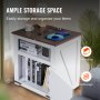 VEVOR Stolik nocny w stylu wiejskim, kwadratowy z portami i gniazdami USB, 3-poziomowy stolik boczny z szafką, idealny do salonu, sypialni, biura, biały
