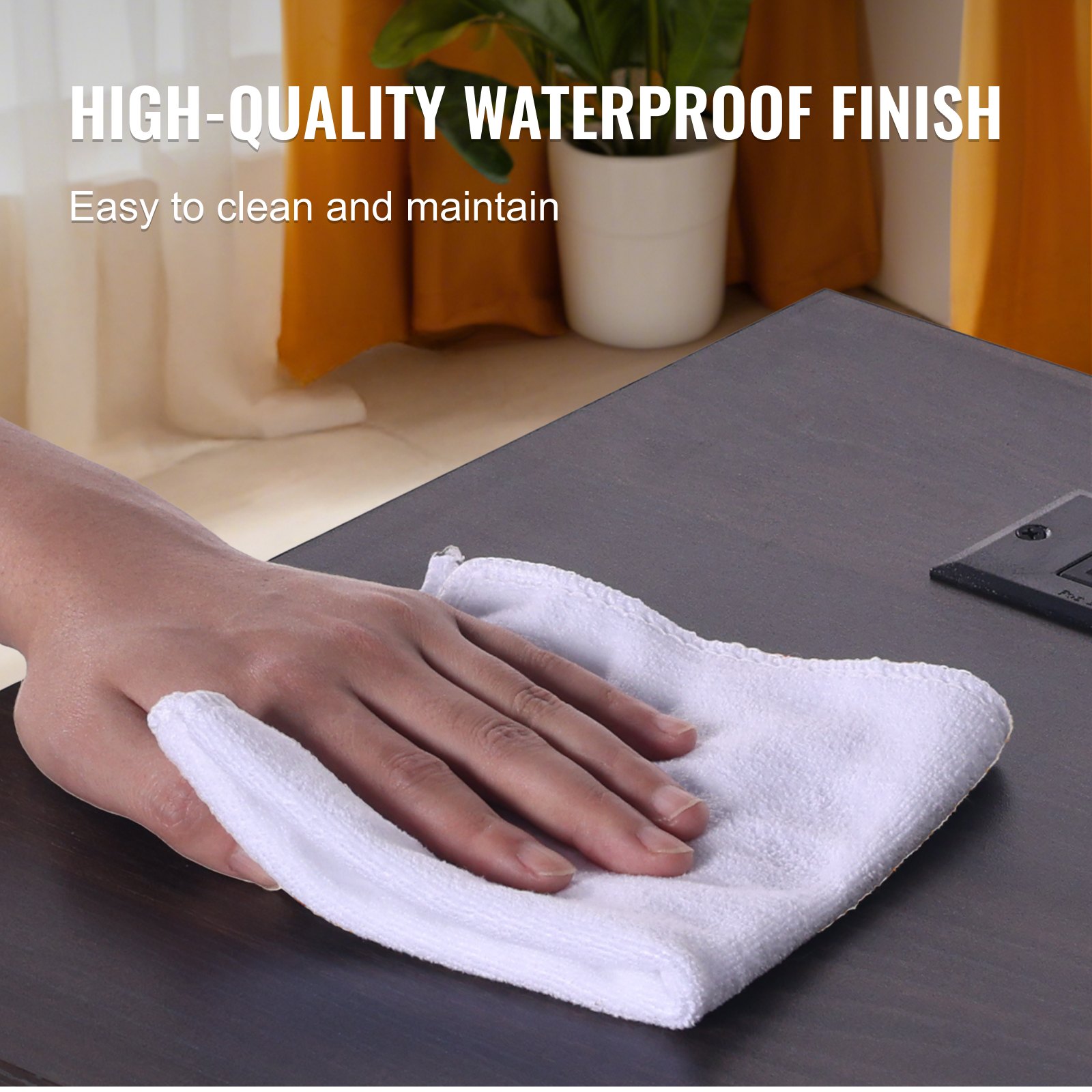 VEVOR Stolik nocny kwadratowy, 2-częściowy, z portami USB, 3-poziomowy stolik boczny z szafką do przechowywania i oświetleniem LED, do salonu, sypialni, biura, biały