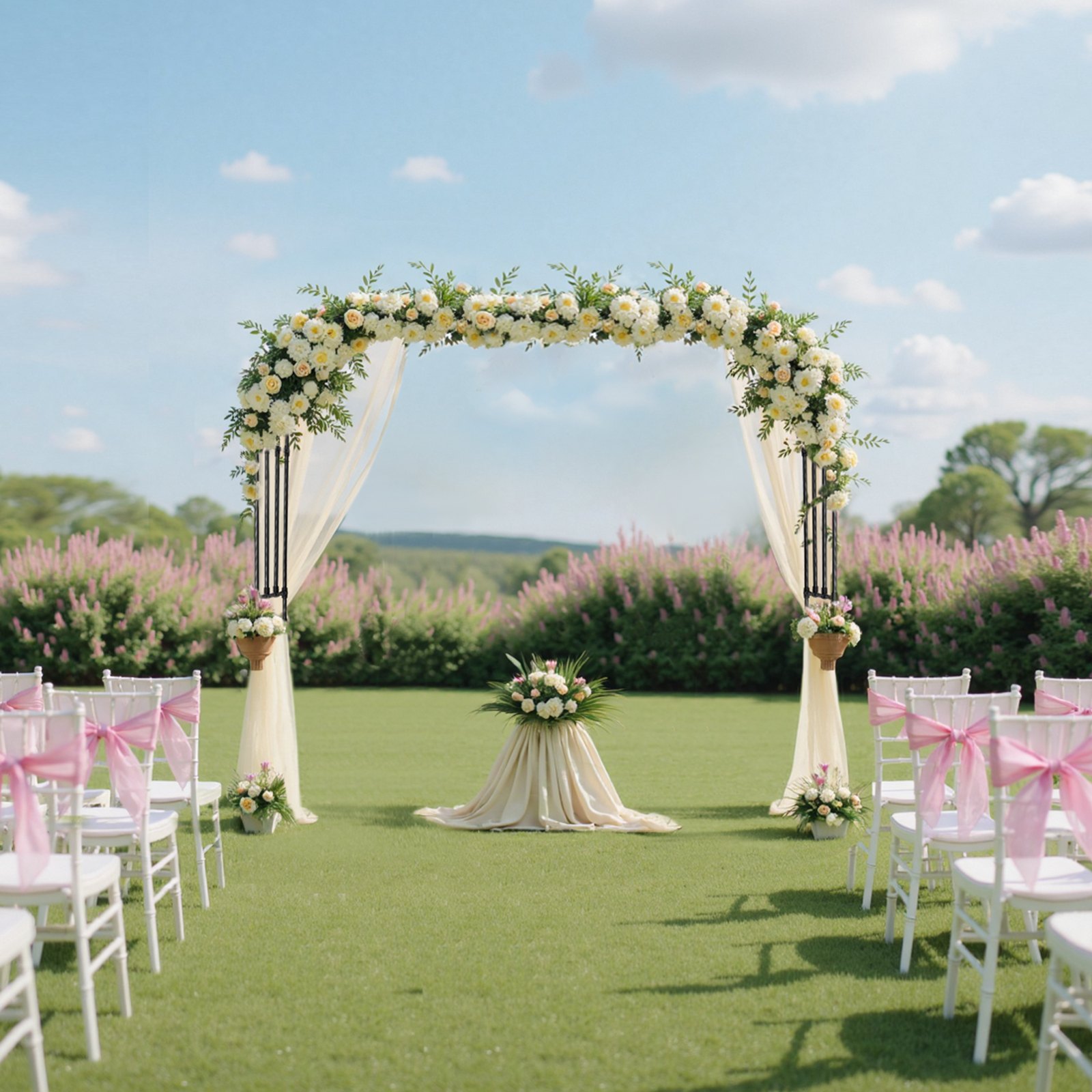 VEVOR Garden Arbor, 2.4 (H) x  2.5 (W) x 0.4 (D) m Metal Archway, Sturdy Outdoor Trellis Arch with Stakes, Easy to Assemble, Pergola Arbor for Plant Climbing Yard Lawn Wedding Party Decoration