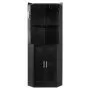 VEVOR Corner Wine Cabinet, Bar Cabinet with Ample Storage, Modern Buffet Sideboard with Glass Holder, Adjustable LED Brightness, Anti-Tip Strap, for Home Kitchen, Living Room, Dining Room, Black Wood