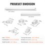 Osłona na rurę klimatyzacyjną VEVOR Mini Split Line Kit 76,2 mm szer. 4830 mm dł., dekoracyjna osłona na rurę klimatyzatora z PVC z 4 prostymi kanałami i kompletnymi komponentami, malowana do pomp ciepła, biała