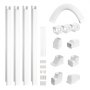 VEVOR Mini Split Line Set Cover 76.2 mm W 5350 mm L, decorative PVC pipe cover for air conditioning with 4 straight ducts and complete components, paintable for heat pumps, white