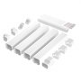 VEVOR Mini Split Line Set Cover 76.2 mm W 5350 mm L, decorative PVC pipe cover for air conditioning with 4 straight ducts and complete components, paintable for heat pumps, white