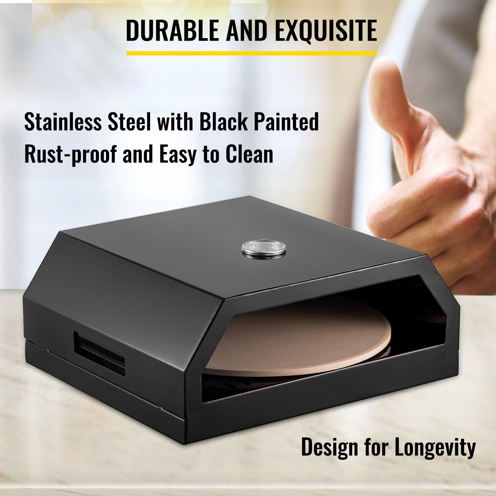 VEVOR BBQ piec do pizzy ogród zewnętrzny stal nierdzewna 42x37x19cm grill gazowy do pizzy