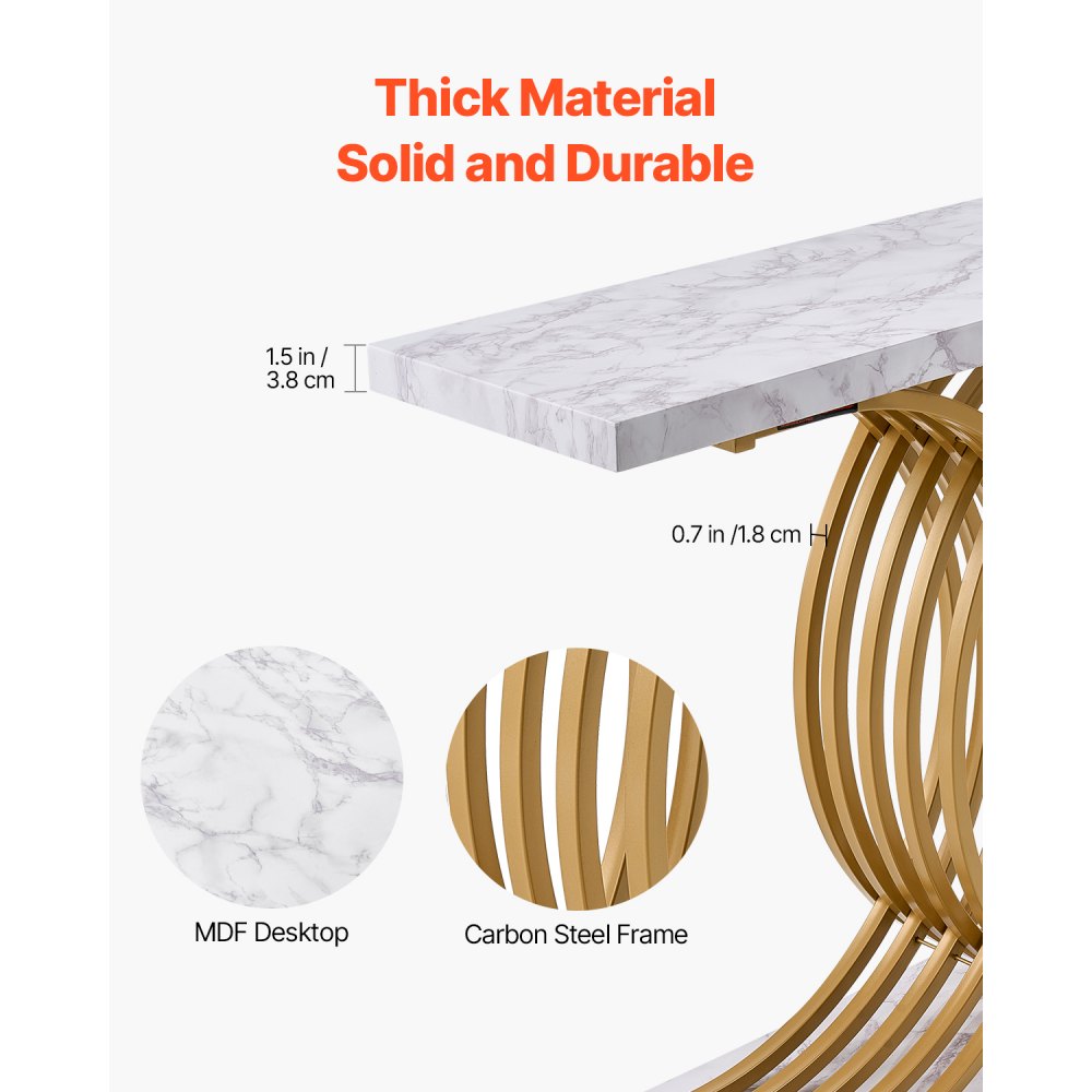 VEVOR wąski stolik konsolowy do przedpokoju (długość 100 cm / nośność 49,9 kg), stolik do przedpokoju, stolik boczny, stolik kawowy z metalową ramą, do przedpokoju, salonu, sypialni