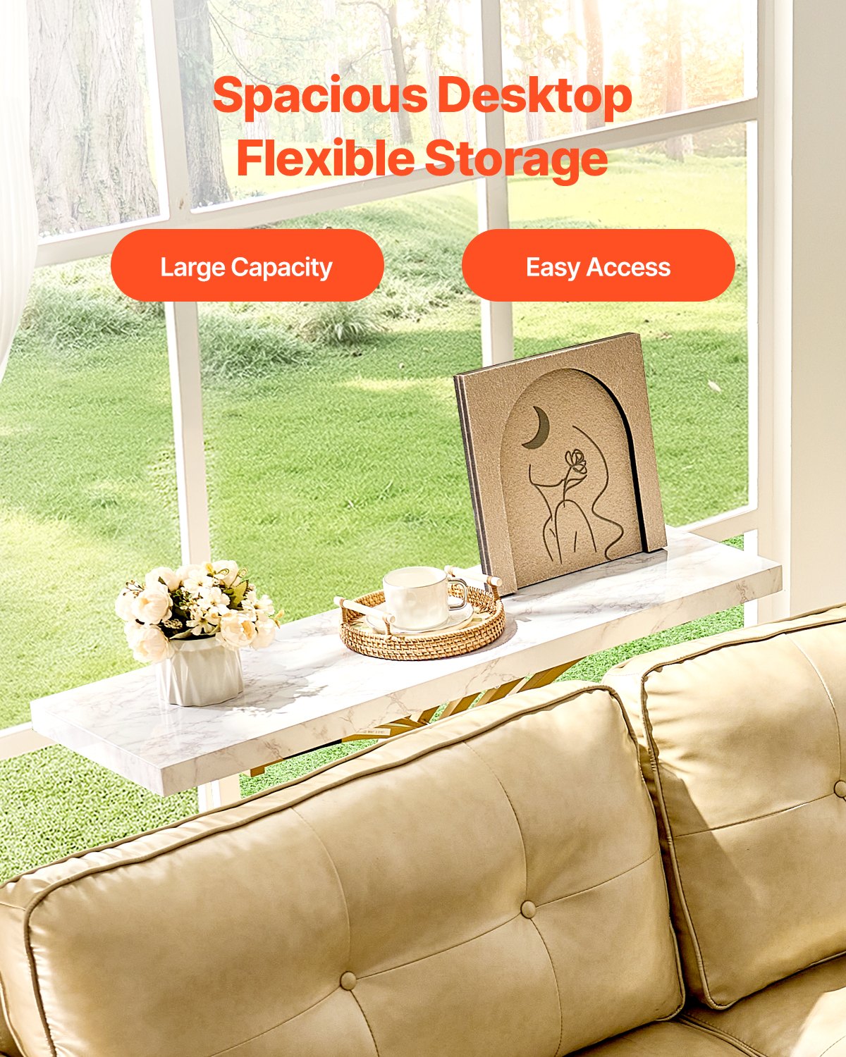 VEVOR wąski stolik konsolowy do przedpokoju (długość 100 cm / nośność 49,9 kg), stolik do przedpokoju, stolik boczny, stolik kawowy z metalową ramą, do przedpokoju, salonu, sypialni