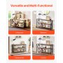 VEVOR narrow console table, entryway table (140 cm length / load capacity 108.9 + 72.6 + 72.6 kg), 3-tier hallway table, side table, sofa table with metal frame, for entryway, living room, hallway