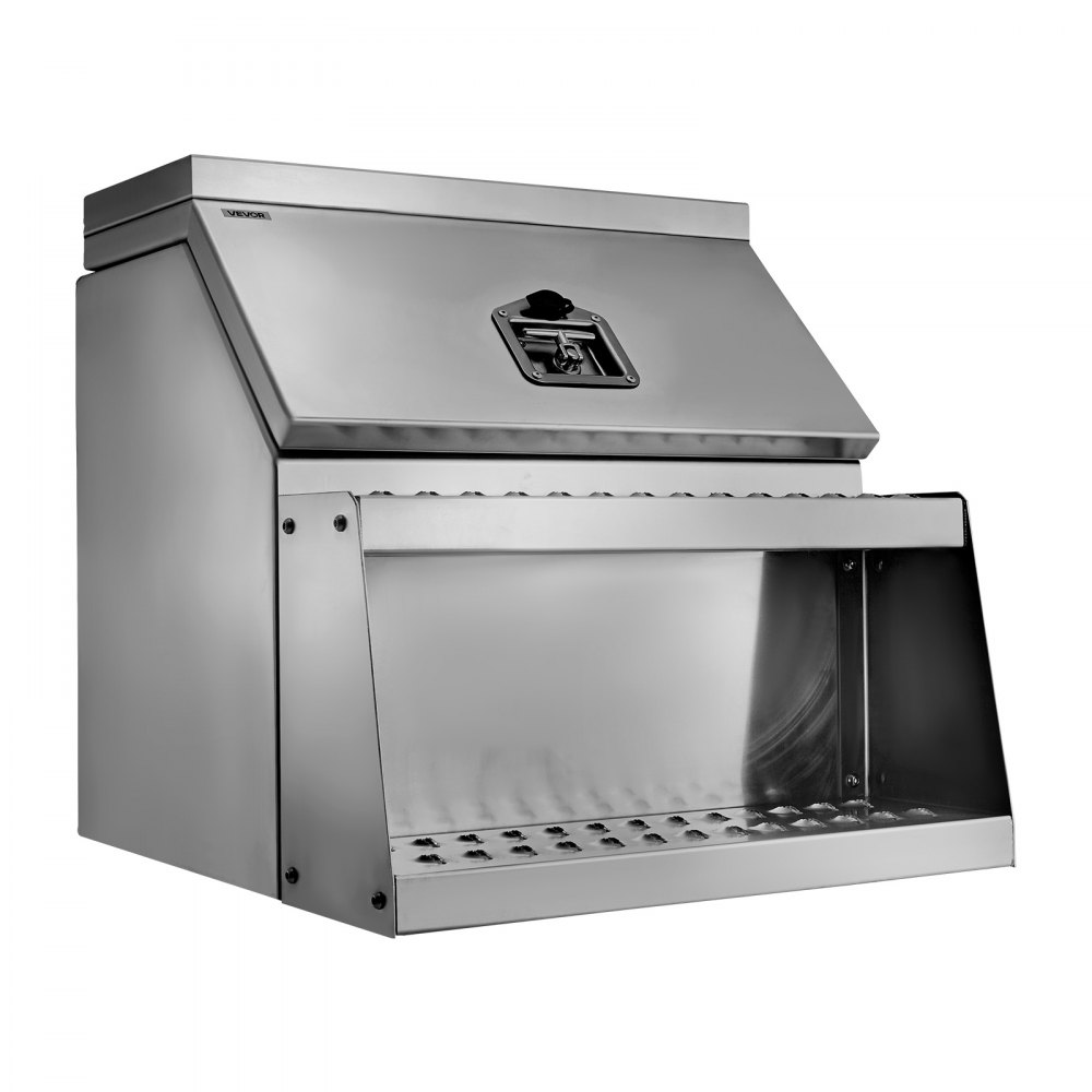 Skrzynka narzędziowa VEVOR Saddlebag Step Box, 610x695x645 mm, montowana z boku, boczna skrzynia do przechowywania Saddlebag Step Box z uchwytem w kształcie litery T, zamkiem i kluczami do naczepy, przyczepy z platformą
