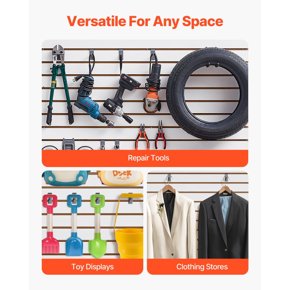 VEVOR Tool Wall 1220x1220x18 mm, panel ścienny MDF do garażu, biały organizer ścienny, nośność 11,3 kg, panel ścienny z konstrukcją łączącą i możliwością samodzielnego przycięcia, nadaje się do przechowywania i prezentacji