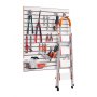 Ściana narzędziowa VEVOR 1220x1220x18mm MDF biała ściana garażowa z listew o nośności 11,3 kg