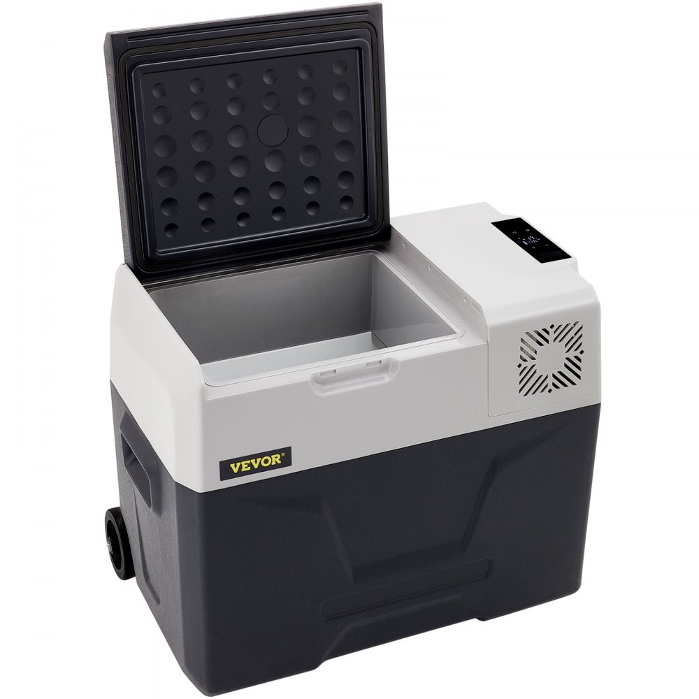 VEVOR 40L Car Refrigerator Compressor Cooler Box Stainless Steel Holiday Insulated Box Mini Fridge Cooler Box Car and Power Outlet