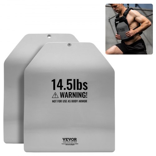 Kamizelki obciążeniowe VEVOR Curved, 6,58 kg, pary, wysokiej jakości stalowe talerze obciążeniowe, ergonomiczne dopasowanie – WOD-y, dodatkowe obciążenie do kamizelek obciążeniowych, trening siłowy, bieganie, intensywne treningi, kolor szary