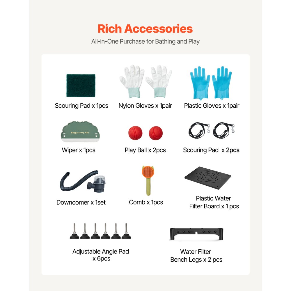 VEVOR Stacja do mycia psów ze stali nierdzewnej, 961 x 620 x 1220 mm, wanna do pielęgnacji zwierząt ze schodkami do przechowywania, kranem, słuchawką prysznicową i uchwytem na mydło, wanna dla dużych, średnich i małych psów (drzwi lewe)