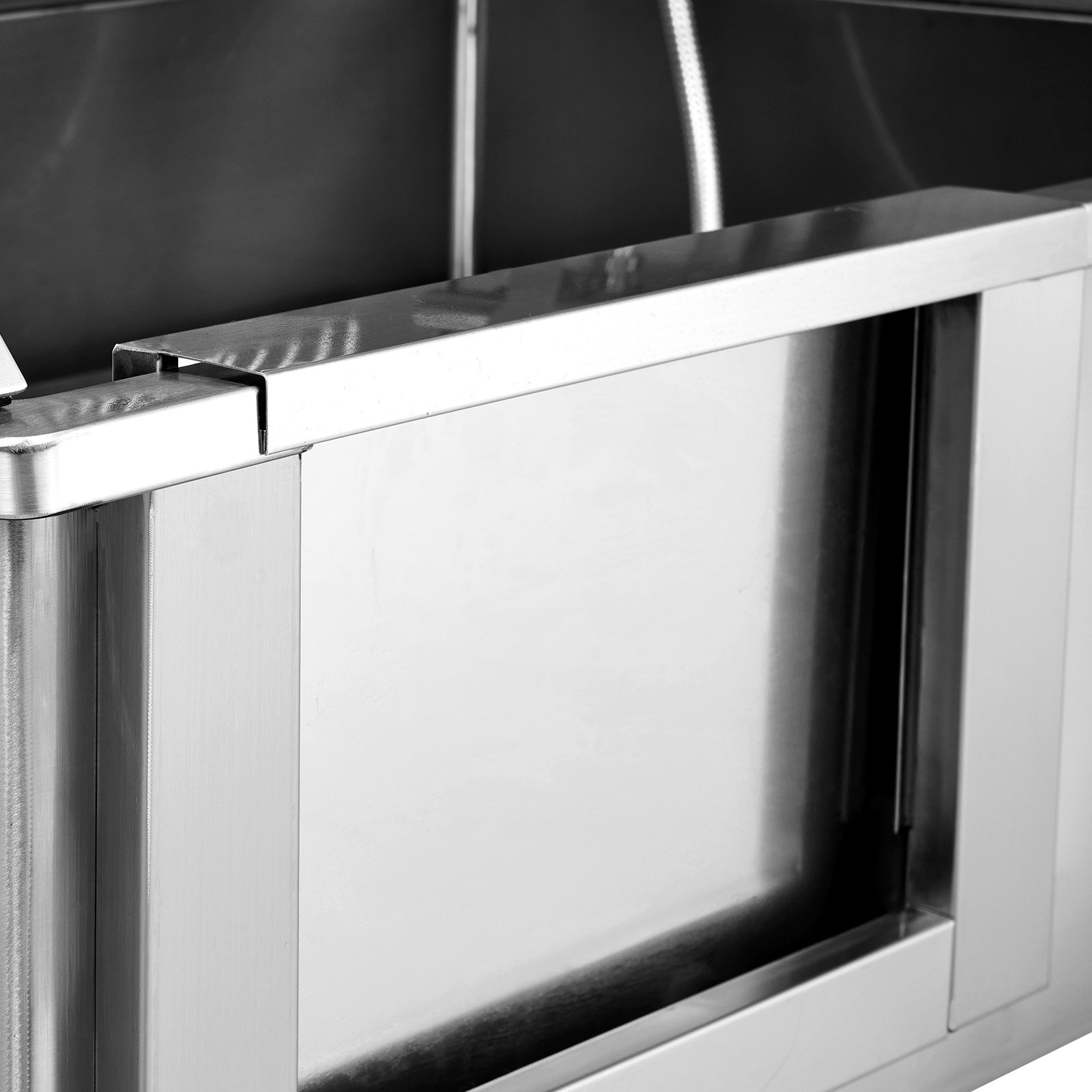 VEVOR Profesjonalna wanna do pielęgnacji psów 127 cm wanna dla zwierząt ze stali nierdzewnej Stacja do mycia psów maks. 150 kg Prysznic do pielęgnacji psów System do mycia psów Wanna do pielęgnacji zwierząt z lewymi drzwiami Prysznic dla psów Wanna do mycia