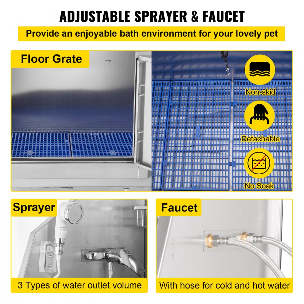 VEVOR Wanna dla psa Pet Grooming Wanna Wanna Umywalka dla psa Lewe drzwi