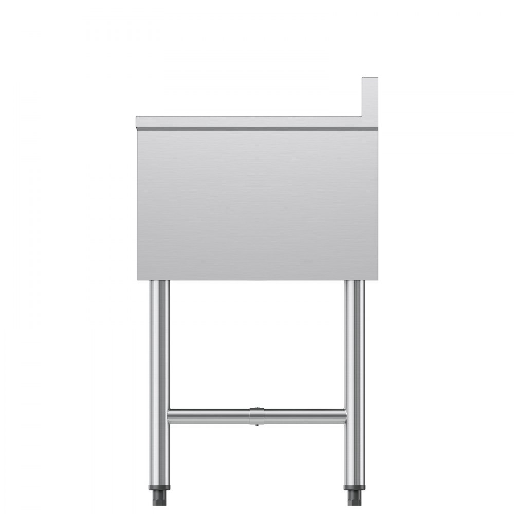 Zlew kuchenny VEVOR 3-komorowy z osłoną przeciwbryzgową i wydajnym odpływem (978 x 470 x 838 mm), odpowiedni do restauracji, food trucków i użytku prywatnego, ze stali nierdzewnej