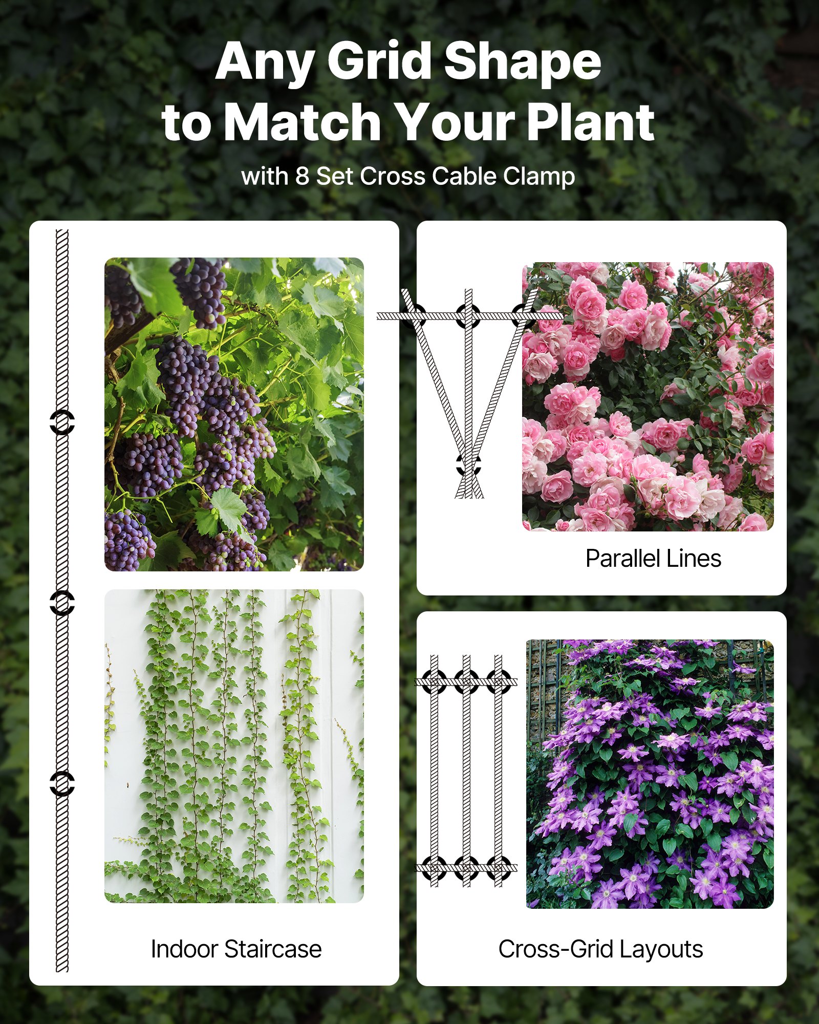 Lina stalowa VEVOR φ3,2 mm o długości 12,2 m, wykonana ze stali nierdzewnej 316 o wytrzymałości na zerwanie 7,1 kN, drut stalowy 7x7 splotów, lina balustradowa do balustrad tarasowych, krat ogrodowych