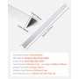Narożniki VEVOR do ścian, wykonane ze stopu aluminium, 50 x 50 x 1217 mm, opakowanie 12 szt. Narożników w kształcie litery L o kącie 90 stopni z taśmą klejącą 3M, idealne do domu, biura i przestrzeni publicznej