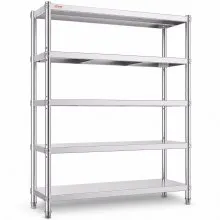 VEVOR 12,2 x 47 x 18,3 cm Półka kuchenna stojąca 6 półek Półka ze stali nierdzewnej Półka gastronomiczna o dużym obciążeniu 150 kg Półka magazynowa