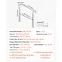 VEVOR Balustrada schodowa 3-stopniowa, poręcz wejściowa ze stali nierdzewnej ze słupkami, regulowana balustrada wejściowa srebrna, regulowana pod kątem balustrada schodowa zewnętrzna i wewnętrzna, 1-3 stopnie, 1 m
