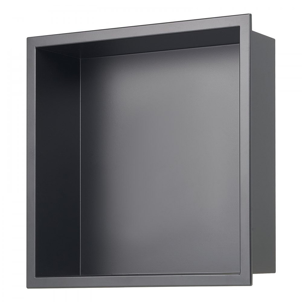 Półka prysznicowa VEVOR, 10,16 x 33,02 x 33,02 cm, wpuszczana w ścianę, półka prysznicowa ze stali nierdzewnej, organizer do przechowywania mydła i szamponu, trwała i łatwa w montażu, czarna do łazienki