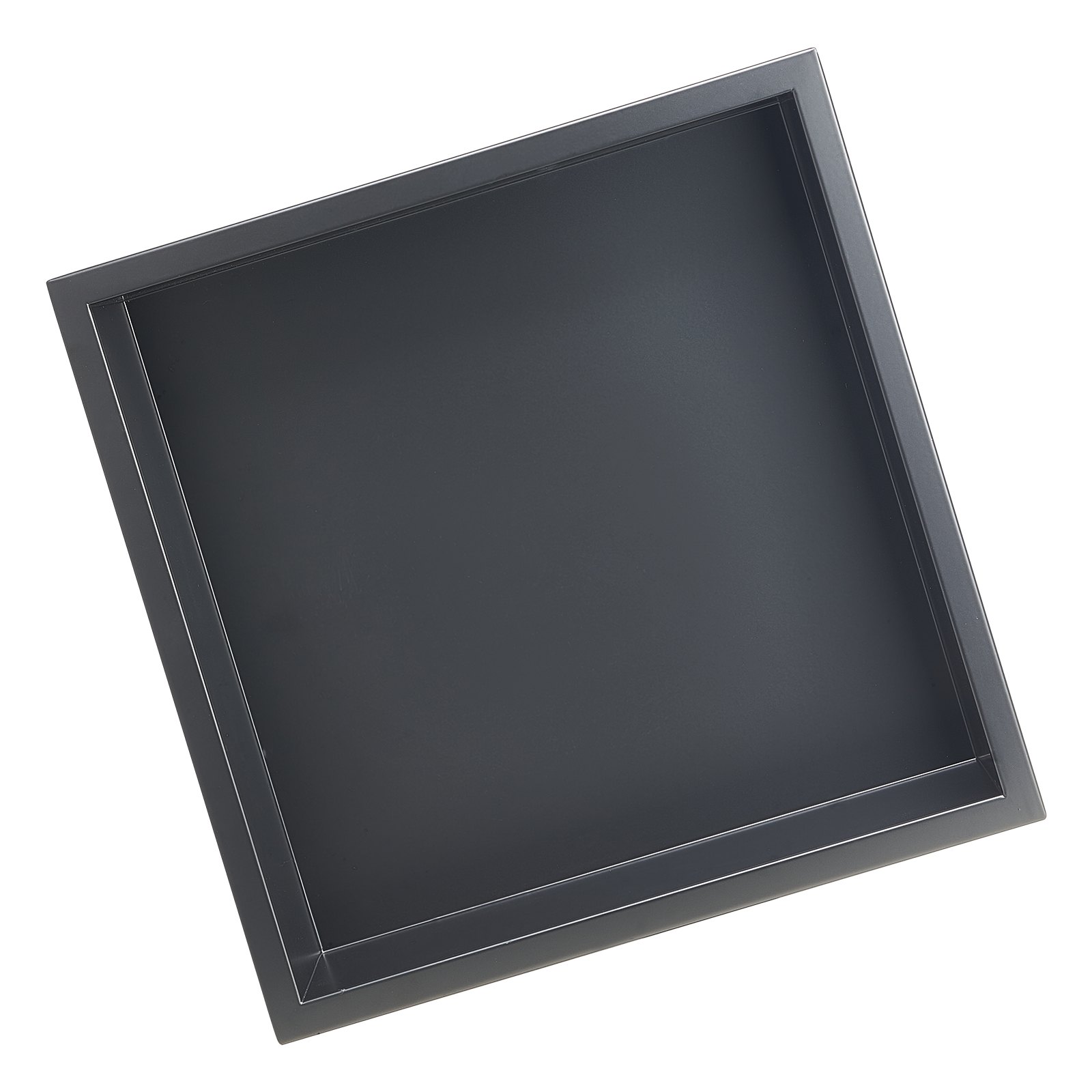 Półka prysznicowa VEVOR, 10,16 x 33,02 x 33,02 cm, wpuszczana w ścianę, półka prysznicowa ze stali nierdzewnej, organizer do przechowywania mydła i szamponu, trwała i łatwa w montażu, czarna do łazienki
