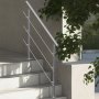 VEVOR Handrails for Outdoor Steps, 47.2in Length 3 Crossbars Stair Hand Rail Kit, Transitional Stainless Steel Railings w/ Installation Kit, Double-column Staircase Handrails for Seniors,Porch & Deck