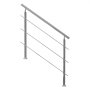 VEVOR Handrails for Outdoor Steps, 47.2in Length 3 Crossbars Stair Hand Rail Kit, Transitional Stainless Steel Railings w/ Installation Kit, Double-column Staircase Handrails for Seniors,Porch & Deck