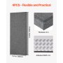Panele akustyczne VEVOR, opakowanie 4 szt., 600 x 300 x 50 mm, dźwiękochłonne panele z włókna szklanego, samoprzylepne, akustyczne panele ścienne, do studiów, biur, kin domowych, sal konferencyjnych, kolor szary