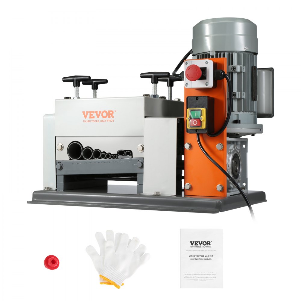 VEVOR Elektryczna maszyna do ściągania izolacji z kabli 1,5-40 mm, maszyna do ściągania izolacji o mocy 1500 W, prędkość 27 m na minutę, szczypce do ściągania izolacji, ostrze sprężynowe ze stali 65 Mn, idealne do ściągania izolacji z przewodów miedzianych