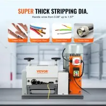 Maszyna do ściągania izolacji VEVOR Elektryczna maszyna do ściągania izolacji z kabli 1.5-40mm Maszyna do ściągania izolacji 1500W Prędkość 27m na minutę Stripper do drutu 65Mn Ostrze ze stali sprężynowej Idealny do zdejmowania izolacji z drutu miedzianego