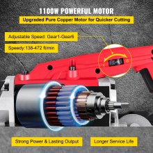 Piła taśmowa VEVOR 5" Rozmiar cięcia 1100 W 2.9A Piła taśmowa Stalowa piła żelazna