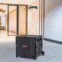 VEVOR Folding Shopping Trolley 24.9kg (Dynamic)/36.2kg (Static) Trolley made of PP basket and robust rubber wheels Shopping basket Shopping cart Folding box with wheels masters all types of terrain