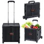 VEVOR Folding Shopping Trolley 24.9kg (Dynamic)/36.2kg (Static) Trolley made of PP basket and robust rubber wheels Shopping basket Shopping cart Folding box with wheels masters all types of terrain