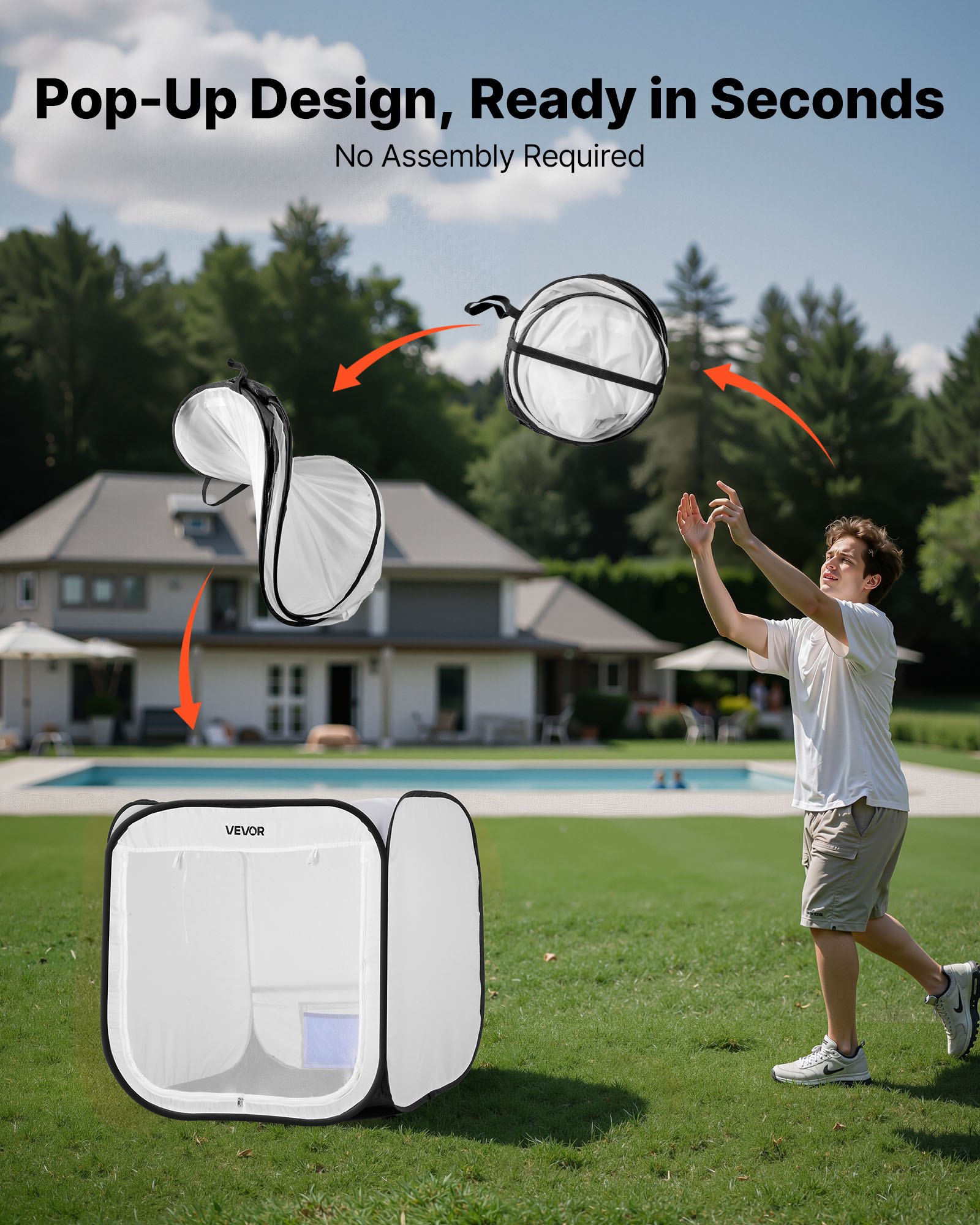 VEVOR Przenośny namiot lakierniczy (obszar roboczy 72x72,5x5 cm) Rozkładany namiot lakierniczy do malowania natryskowego, wodoodporna kabina lakiernicza do małych modeli, rzeźb, wazonów, ramek do zdjęć, konstrukcji typu „pop-up”