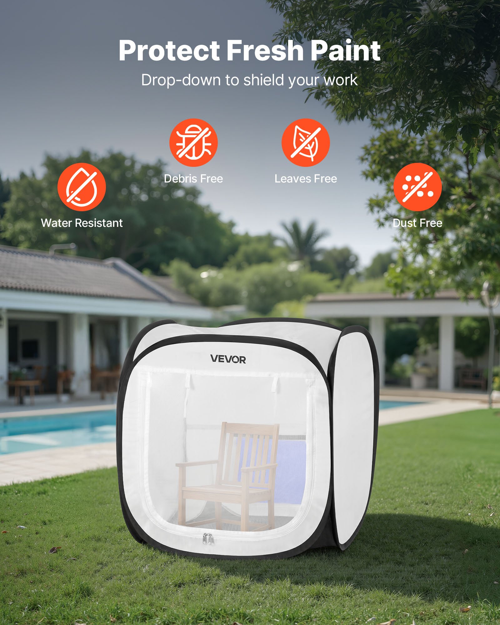 VEVOR Przenośny namiot lakierniczy (obszar roboczy 40,5 x 40,5 x 43 cm) Rozkładany namiot lakierniczy do malowania natryskowego, wodoodporna kabina lakiernicza do małych modeli, rzeźb, wazonów, ramek do zdjęć, konstrukcji typu „pop-up”