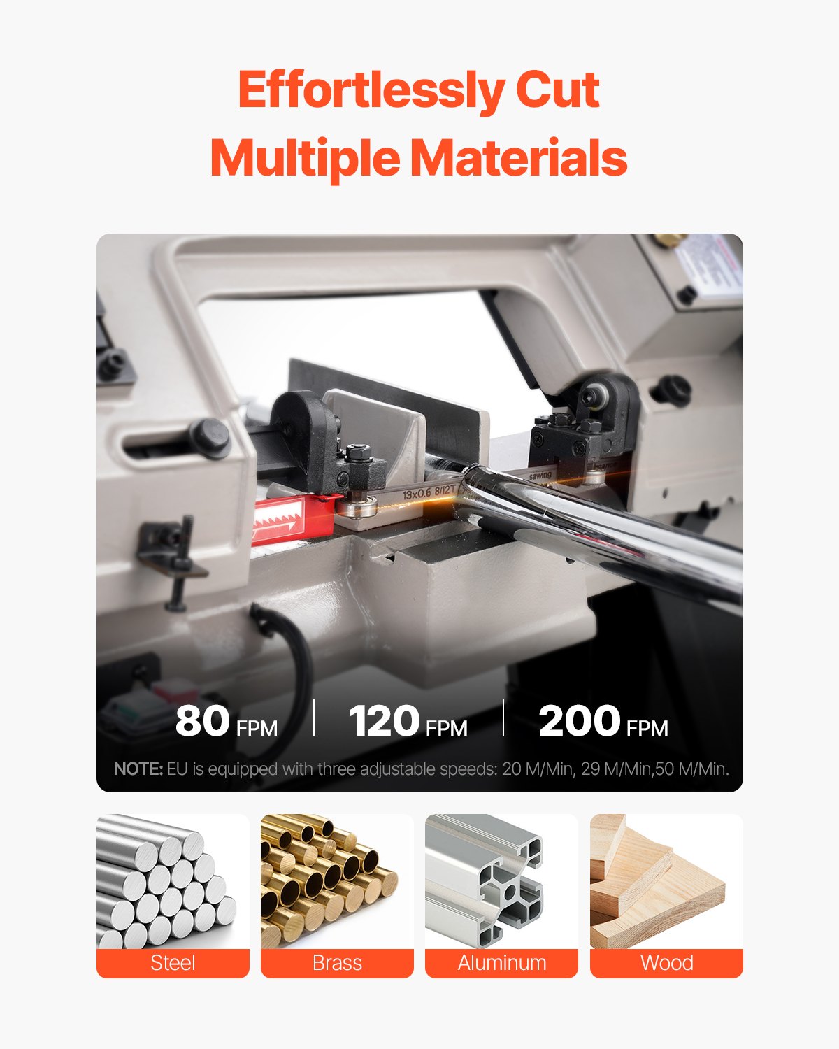 VEVOR Piła taśmowa do metalu z podstawą, prostokątna, cięcie 10 x 15 cm, piła do metalu z silnikiem 550 W, regulacja kąta 0–45°, zmienna prędkość, do metalu, drewna i plastiku