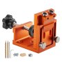 VEVOR Pocket Hole Jig Kit, 12 mm to 48 mm Adjustable, Jig Pocket Hole System with Step Drill, Hex Wrench, Drill Stop Ring, Square Drive Bit, Plugs and Screws, Reinforced Metal Frame, for Woodworking
