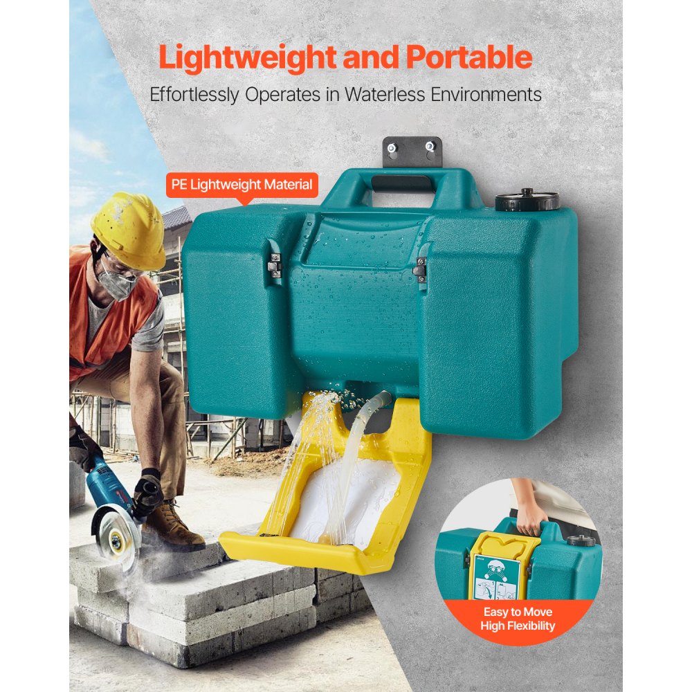 Stacja do przemywania oczu VEVOR 30L, zatwierdzona przez OSHA, montowana na ścianie/płaskiej powierzchni, awaryjna stacja do przemywania oczu z 2 dyszami, urządzenie do czyszczenia oczu dla szkół, laboratoriów, fabryk, ekologiczne