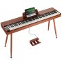 Pianino cyfrowe VEVOR, 88 klawiszy, pianino elektryczne, podwójna klawiatura i głośnik, czteronożny stojak na pianino ze słuchawkami, 200 tonów i rytmów, obsługa Bluetooth/USB/MIDI, dla początkujących