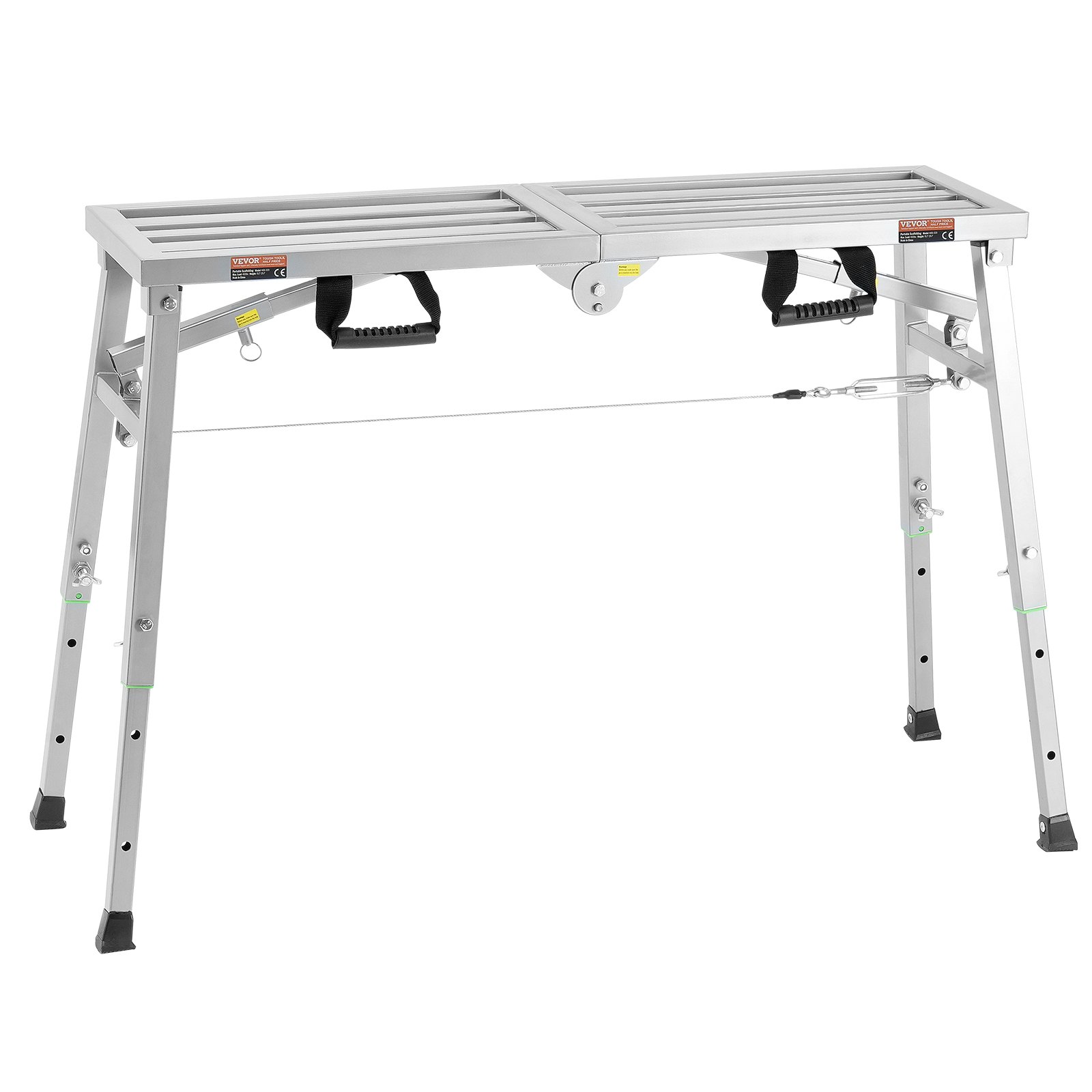 Platforma robocza VEVOR 500-740 mm, składana drabina ze stali stopowej, przenośna platforma robocza, udźwig 180 kg, stołek do malowania płyt gipsowo-kartonowych, czyszczenia, mycia