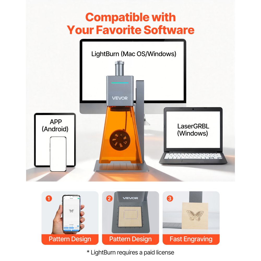 VEVOR Przenośna grawerka laserowa 5000 mm/s, maszyna do grawerowania i cięcia, laser ręczny 12 W (niebieski), dokładność grawerowania 0,01 x 0,01 mm, narzędzie do grawerowania DIY w drewnie, akrylu, skórze i tkaninach, klasa 4