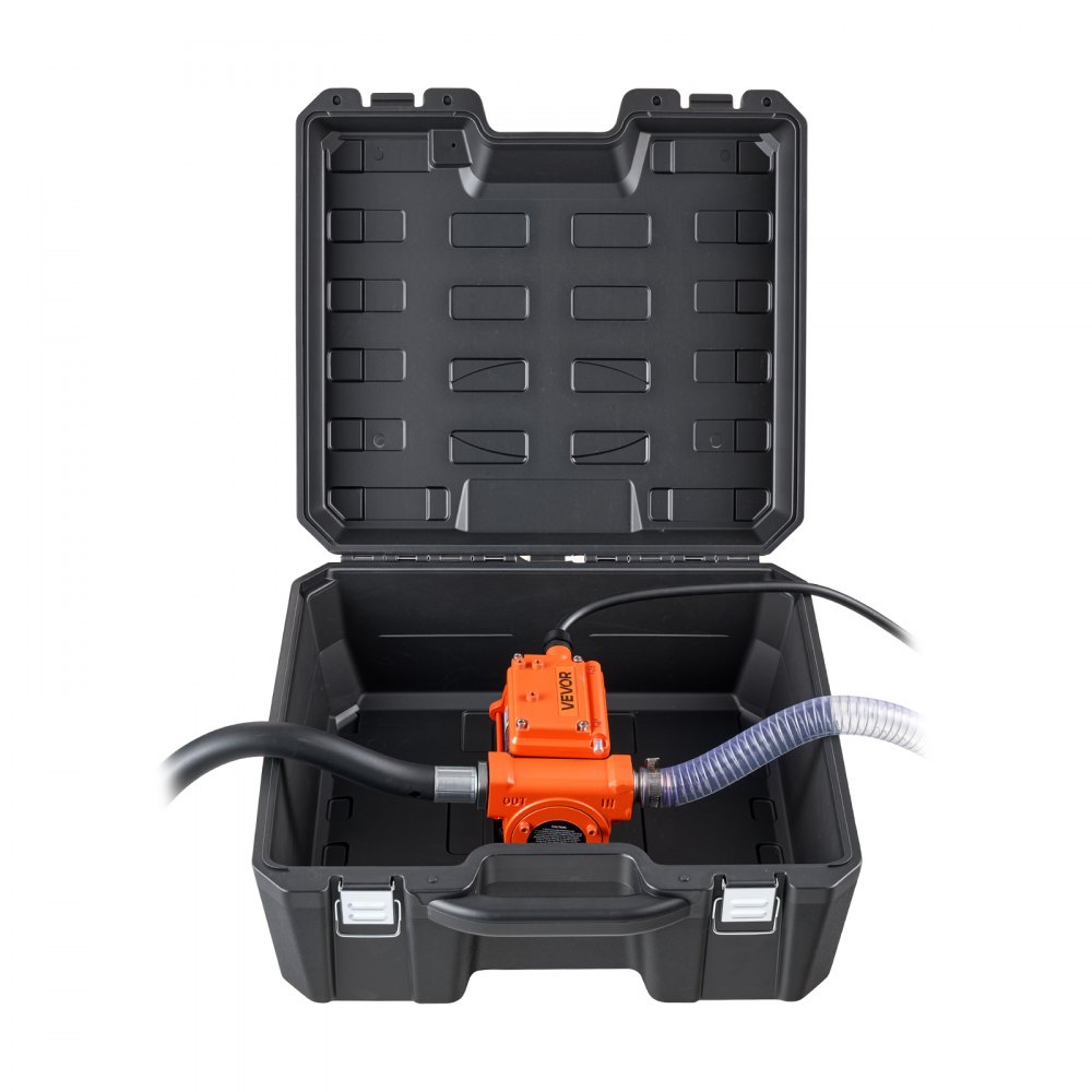 Zestaw pompy paliwa VEVOR 12 V DC 12 GPM elektryczny do benzyny, oleju napędowego i nafty, silnik 1/4 KM, obudowa żeliwna, z dyszą ręczną, wężem tłocznym i sitem filtra