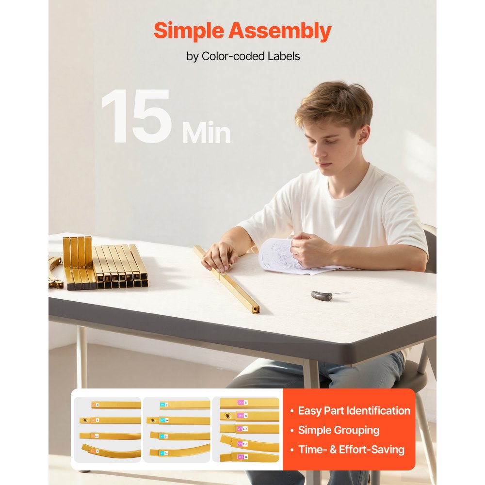 Łuk ślubny VEVOR, zestaw 3 szt., stojak na tło o długości 1,2/1,5/1,8 m, złoty metalowy łuk balonowy na wesela, przyjęcia urodzinowe, ukończenia szkół, święta i dekoracje na ceremonie