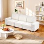 Sofa wypoczynkowa VEVOR, modułowa sofa z miejscem do przechowywania pod spodem, nowoczesna kanapa z bocznymi kieszeniami do przechowywania i metalową ramą, rozkładana sofa idealna do salonu, sypialni, mieszkania i biura, biała