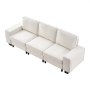 Sofa wypoczynkowa VEVOR, modułowa sofa z miejscem do przechowywania pod spodem, nowoczesna kanapa z bocznymi kieszeniami do przechowywania i metalową ramą, rozkładana sofa idealna do salonu, sypialni, mieszkania i biura, biała