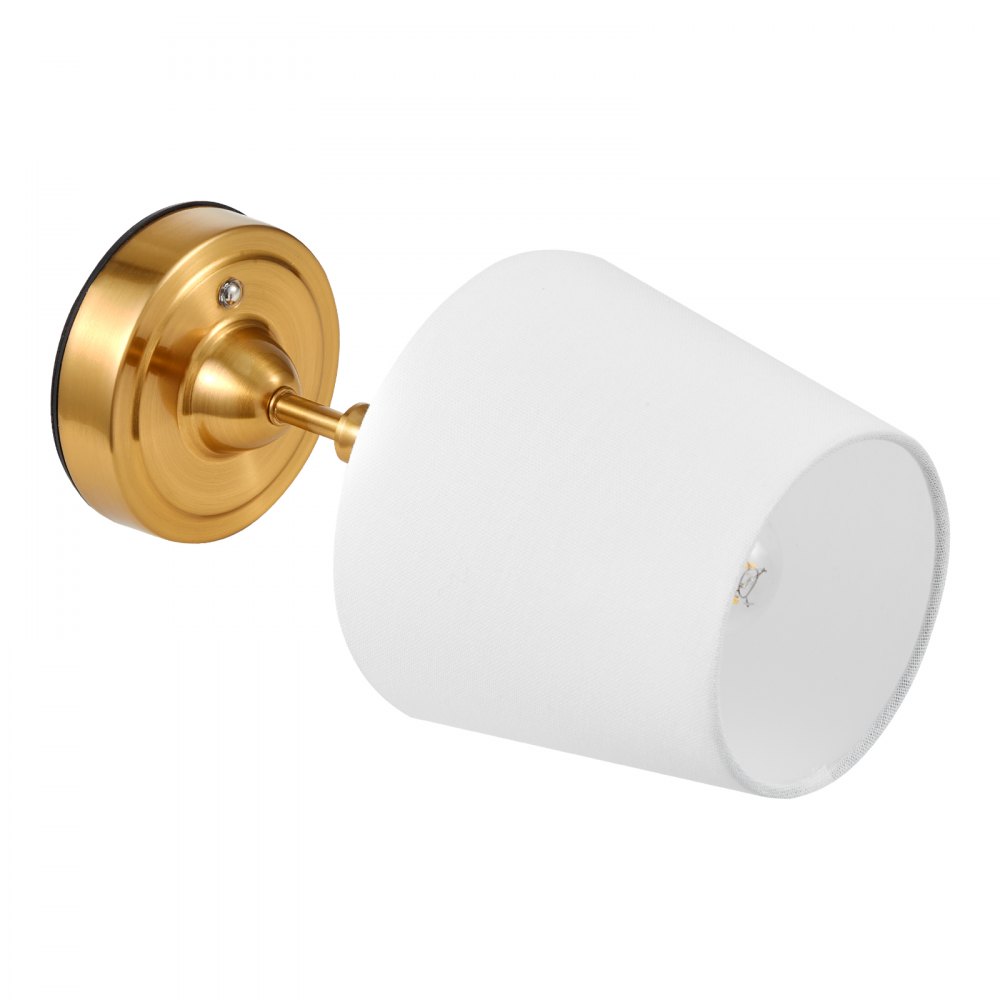 VEVOR Bezprzewodowa lampa stołowa z kloszem z tkaniny i wbudowanym akumulatorem 5200 mAh, mała lampka biurkowa, ściemnialna (3 poziomy), lampa stołowa do sypialni, szafka nocna, złota