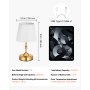 VEVOR Bezprzewodowa lampa stołowa z kloszem z tkaniny i wbudowanym akumulatorem 5200 mAh, mała lampka biurkowa, ściemnialna (3 poziomy), lampa stołowa do sypialni, szafka nocna, złota
