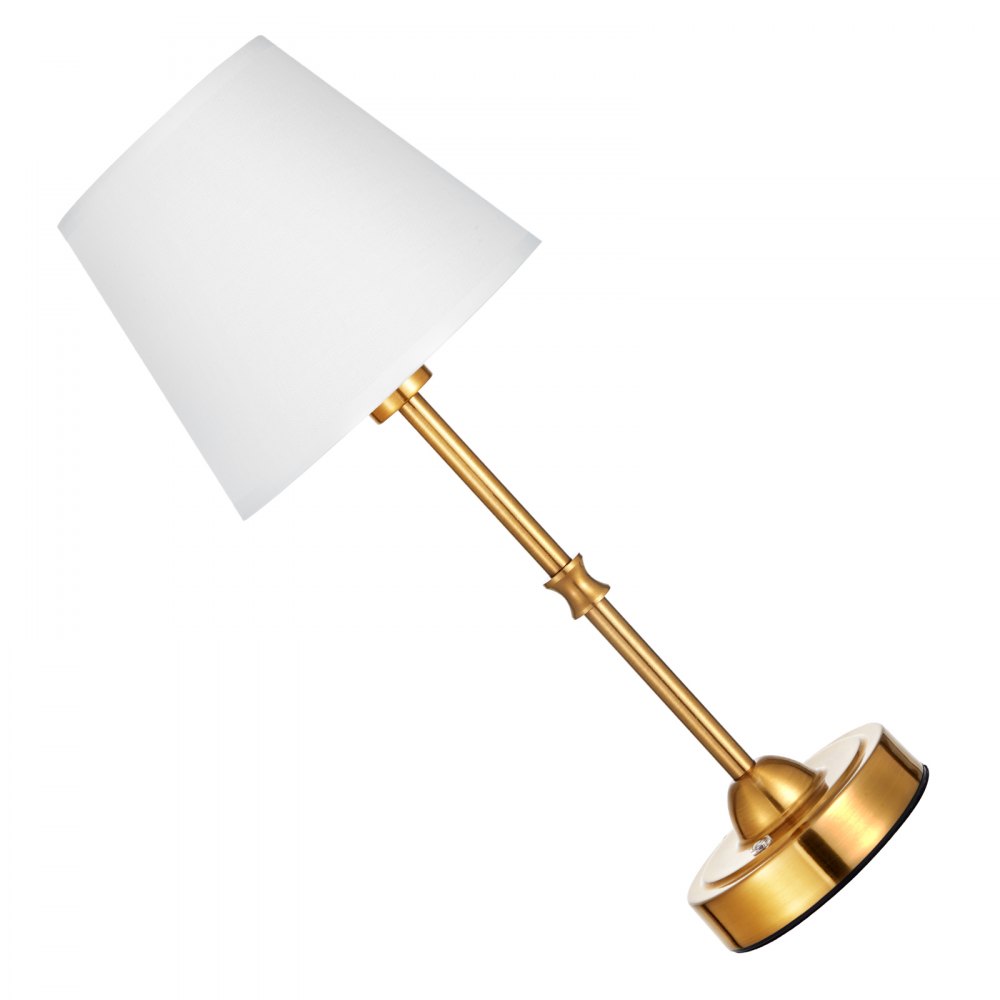 VEVOR Bezprzewodowa lampa stołowa z kloszem z tkaniny i wbudowanym akumulatorem 5200 mAh, lampa biurkowa (16 x 16 x 40 cm), ściemnialna (3 poziomy), lampa stołowa do sypialni, złota